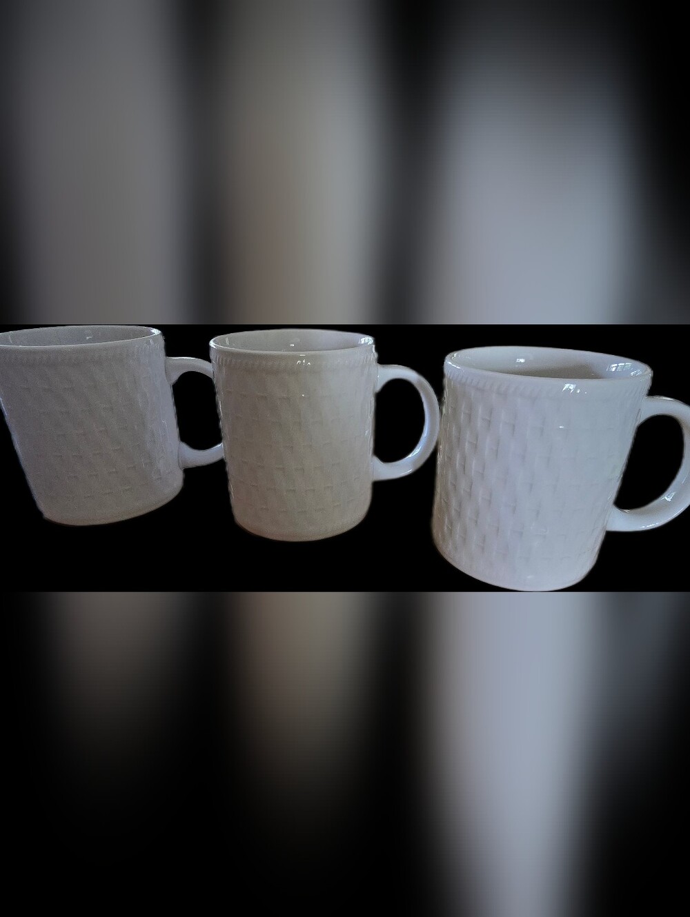 Oneida Wicker Stoneware Mugs *set Of 3